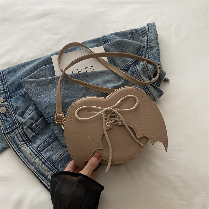 Heart Shape Bag With Bat Wings