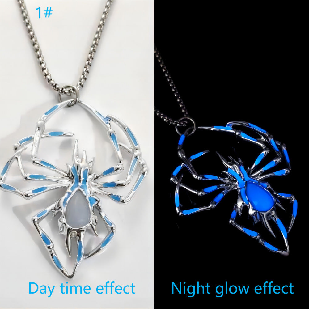 Halloween Stereo Luminous Spider Necklace