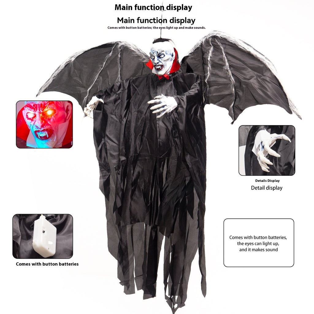 Big Bat Vampire Pendant Ornament Induction Luminous Atmosphere Props