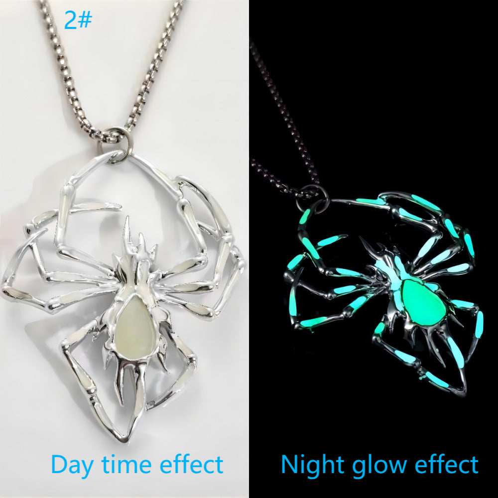 Halloween Stereo Luminous Spider Necklace