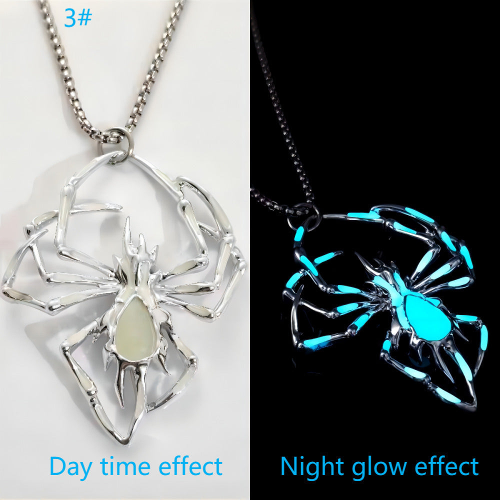 Halloween Stereo Luminous Spider Necklace