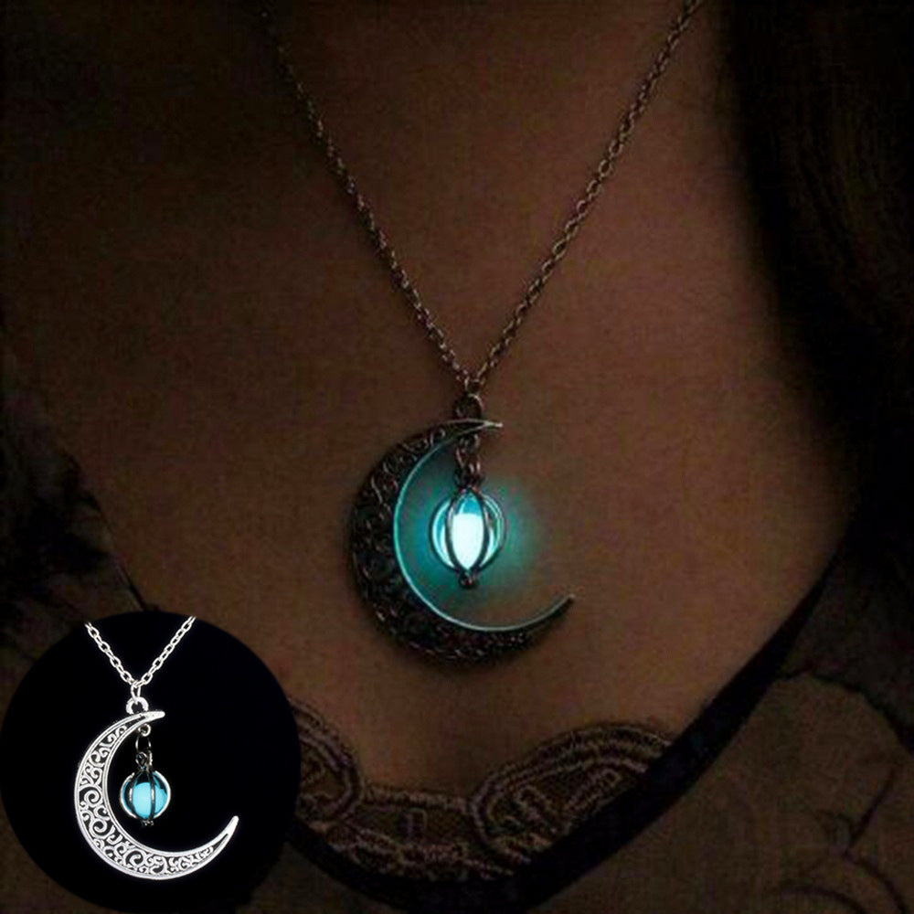 Moon Glowing Stone Healing Necklace