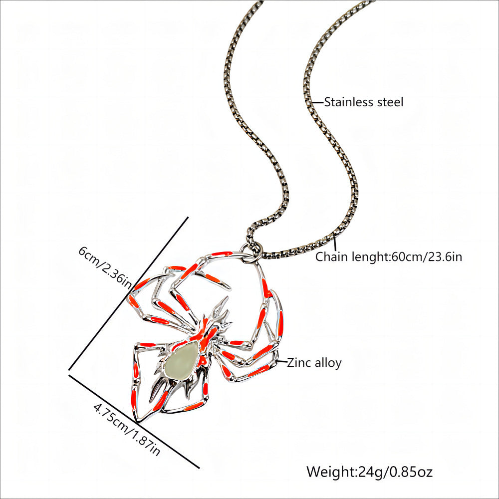 Halloween Stereo Luminous Spider Necklace