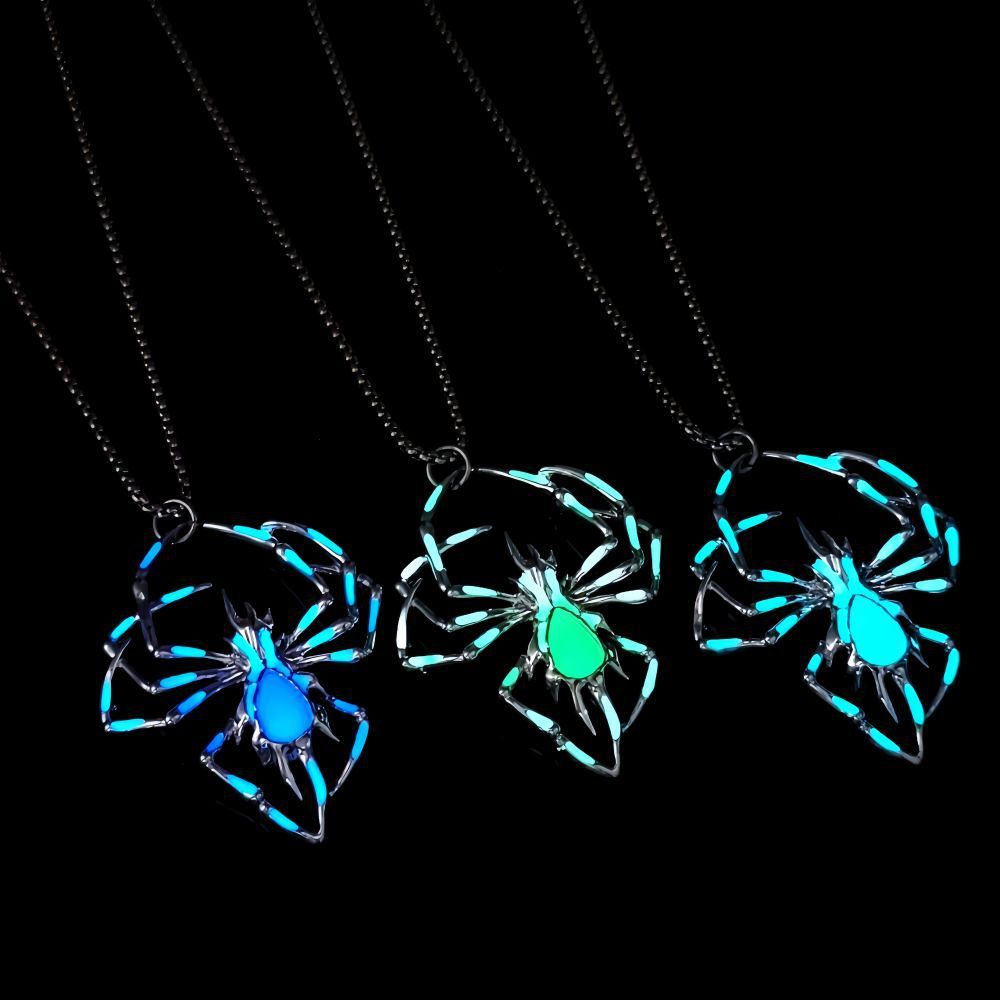 Halloween Stereo Luminous Spider Necklace