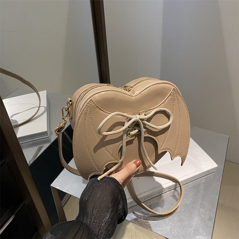 Heart Shape Bag With Bat Wings