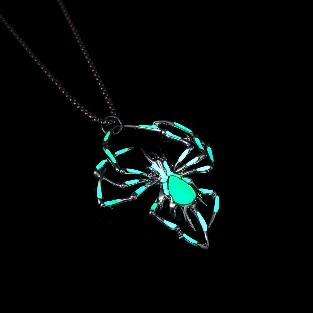 Halloween Stereo Luminous Spider Necklace