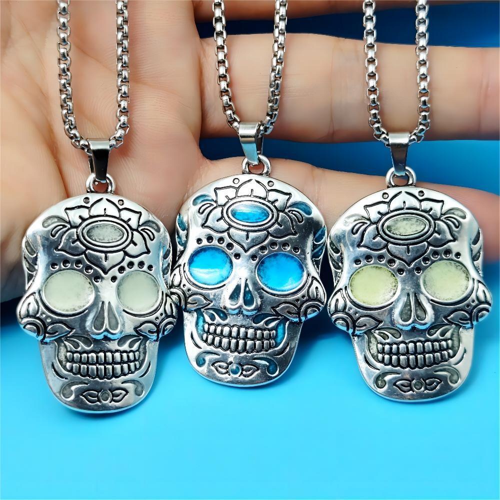 Halloween Luminous Skull Necklace