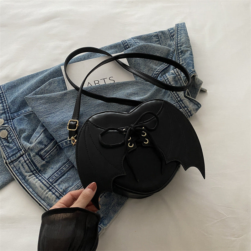 Heart Shape Bag With Bat Wings