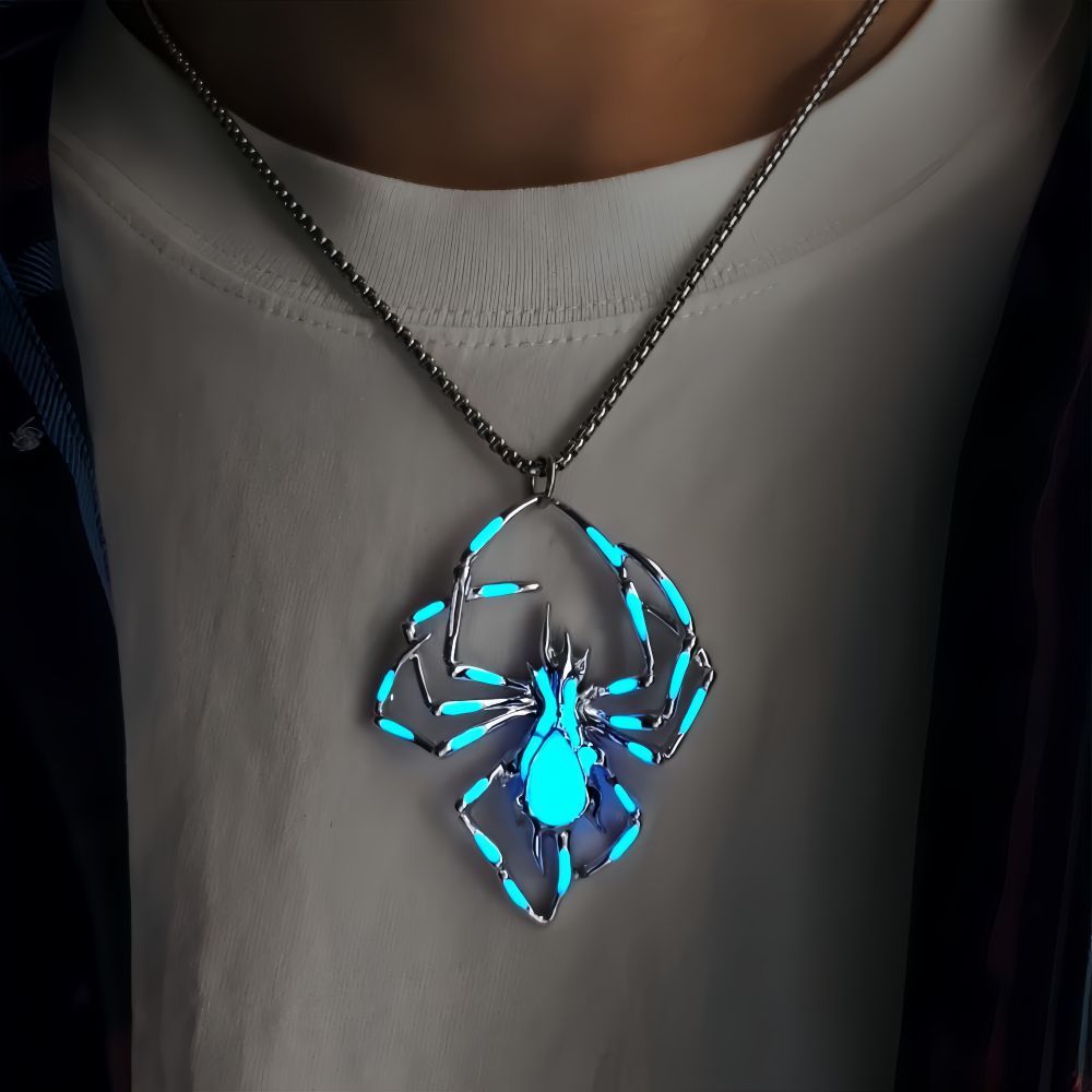 Halloween Stereo Luminous Spider Necklace
