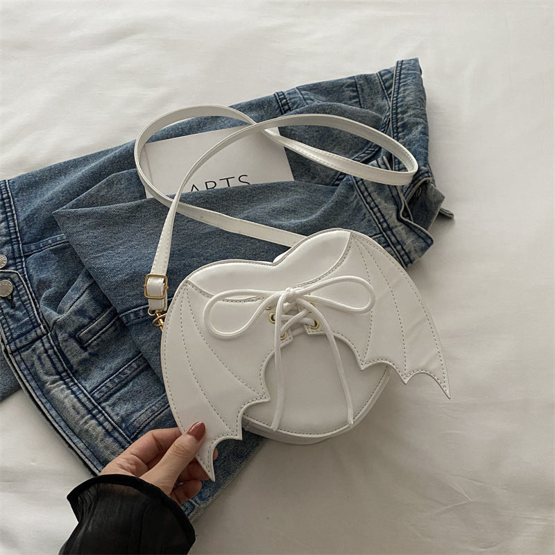 Heart Shape Bag With Bat Wings