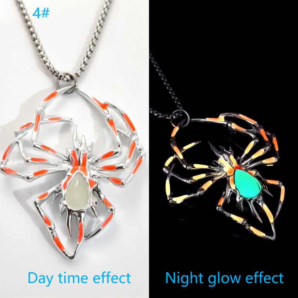 Halloween Stereo Luminous Spider Necklace