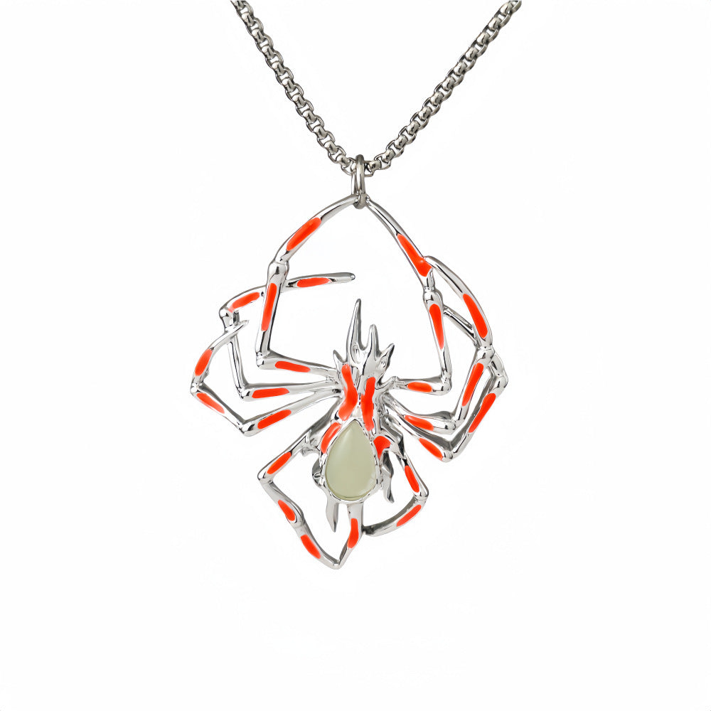 Halloween Stereo Luminous Spider Necklace