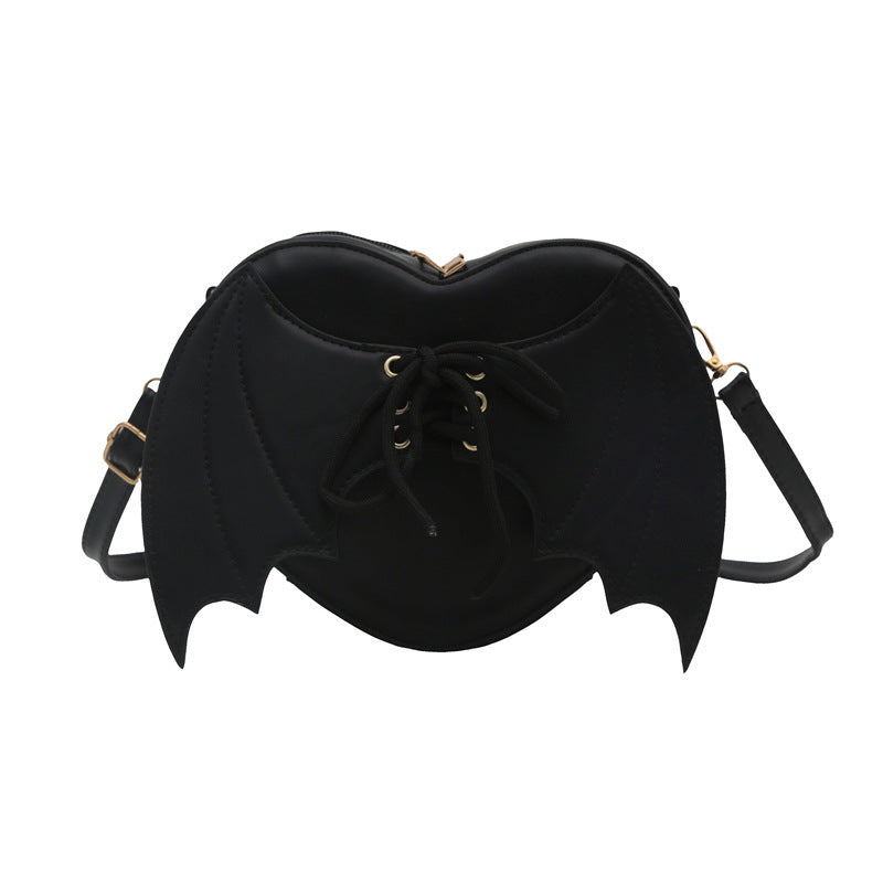 Heart Shape Bag With Bat Wings