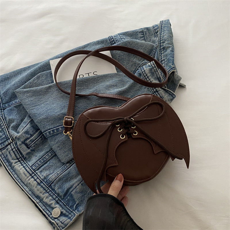 Heart Shape Bag With Bat Wings