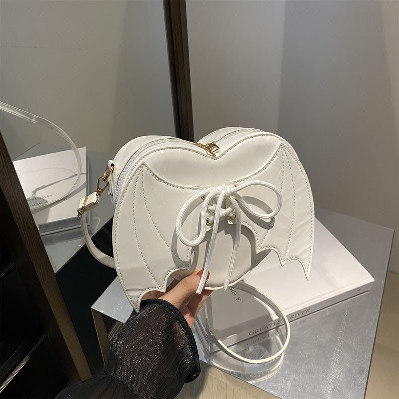 Heart Shape Bag With Bat Wings